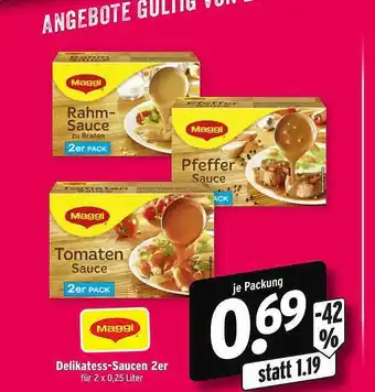 Wasgau Maggi Delikatess-saucen 2er Angebot