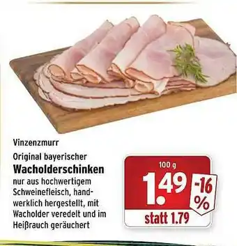 Wasgau Vinzenzmurr Original Bayerischer Wacholderschinken Angebot