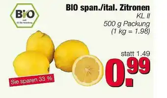 Edeka Scherer Bio Span. Ital. Zitronen Angebot