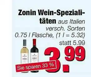 Edeka Scherer Zonin Wein-spezialitäten Angebot