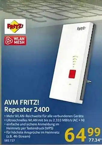 Selgros Avm Fritz! Repeater 2400 Angebot