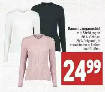 Marktkauf Damen Langarmshirt Mit Stehkragen Angebot