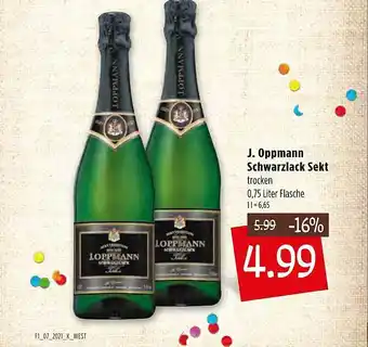 Kupsch J.Oppmann Schwarzlack Sekt Angebot