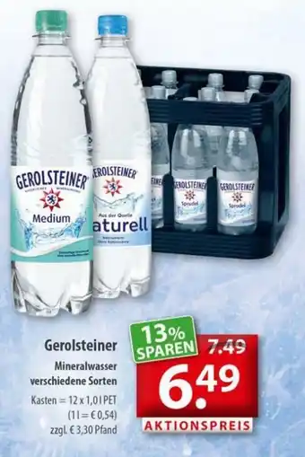 Getränkeland Gerolsteiner Mineralwasser  12x1L Angebot