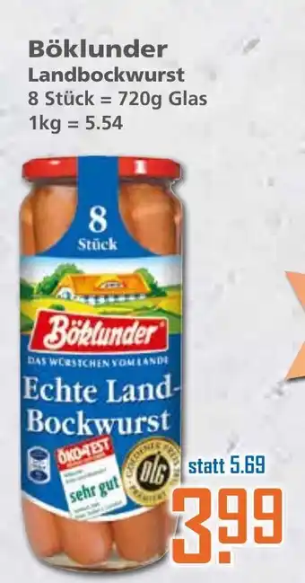 Klaas und Kock Böklunder Landbockwurst 720g Angebot