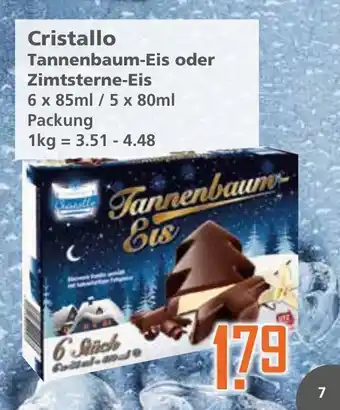 Klaas und Kock Cristallo Tannenbaum Eis oder Zimtsterne Eis 6x85ml/5x80ml Angebot