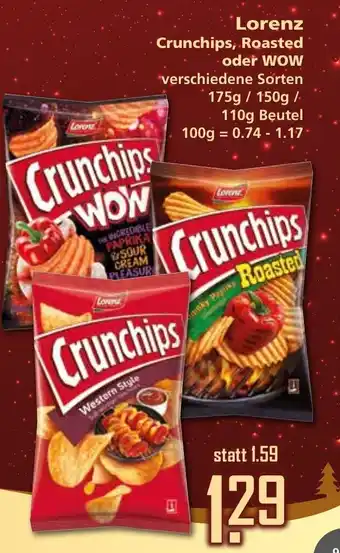 Klaas und Kock Lorenz Crunchips, Roasted oder WOW 175/150/110g Beutel Angebot