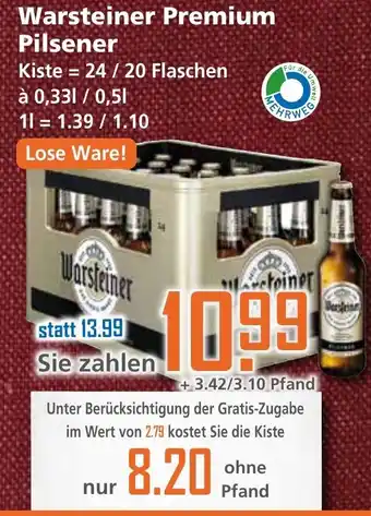 Klaas und Kock Warsteiner Premium Pilsener 24x0,33/20x0,5L Angebot