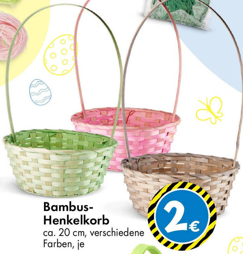 Bambus Henkelkorb Angebot bei TEDi