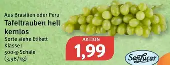 Feneberg Tafeltrauben hell kernlos 500g Angebot