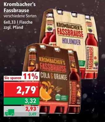 L. STROETMANN GROSSMARKT Krombacher's Fassbrause 6x0,33L Angebot