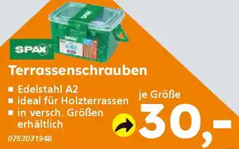 Globus Baumarkt SPAX Terrassenschrauben Angebot