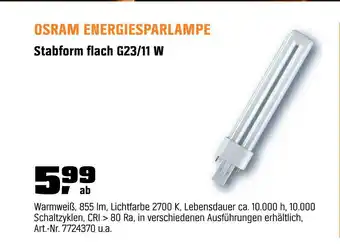 OBI Osram energiesparlampe Angebot