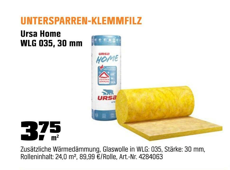 Ursa home untersparrenklemmfilz Angebot bei OBI
