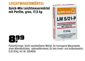 OBI Leichtmauermörtel Angebot