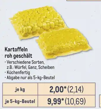 METRO Kartoffeln roh geschält Angebot