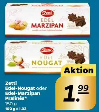 NETTO Zetti edel-nougat oder edel-marzipan pralinés Angebot