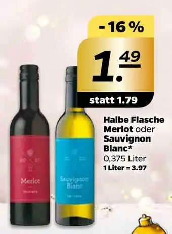 NETTO Halbe flasche merlot oder sauvignon blanc Angebot