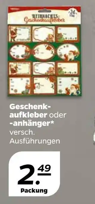 NETTO Geschenk- aufkleber oder -anhänger Angebot