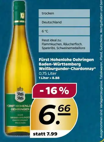 NETTO Fürst hohenlohe oehringen weißburgunder-chardonnay Angebot