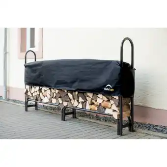 toom Baumarkt ShelterLogic Kaminholzregal schwarz Stahl inklusive Abdeckung 244 x 25 x 118 cm Angebot