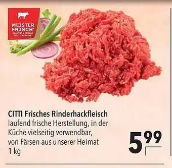 CITTI Markt CITTI Frisches Rinderhackfleisch Angebot