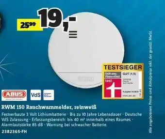 Conrad Abus Rwm 150 Rauchwarnmelder, Reinweiß Angebot