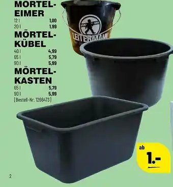 Leitermann Baumarkt Mortel Eimer, Mörtel Kübel, Mörtel Kasten Angebot