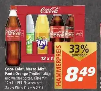 Marktkauf Coca-cola, Fanta Orange Oder Mezzo Mix Angebot