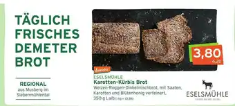 Naturgut Demeter Eselsmühle Karotten-kürbis Brot Angebot