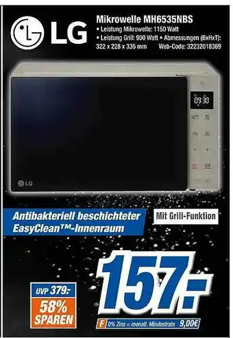 Expert Klein Lg Mikrowelle Mh6535nbs Angebot