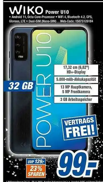 Expert Klein Wiko Power U10 Angebot