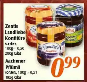 inkoop Zentis Landliebe Konfitüre Oder Aachener Pflümli Angebot