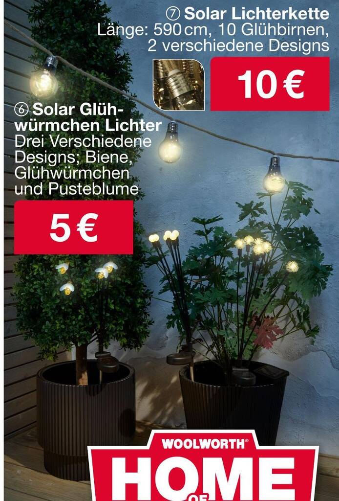 Woolworth solar lichterkette oder glühwürmchen lichter Angebot bei Woolworth