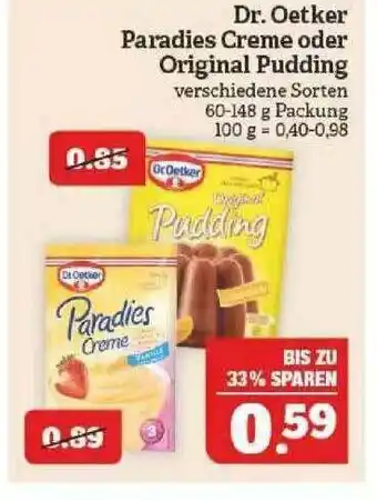 Marktkauf Dr Oetker Paradies Creme Oder Original Pudding Angebot