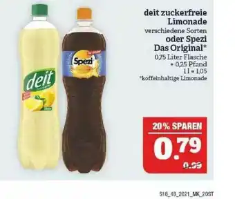 Marktkauf Deit Zuckerfreie Limonade Oder Spezi Das Original Angebot