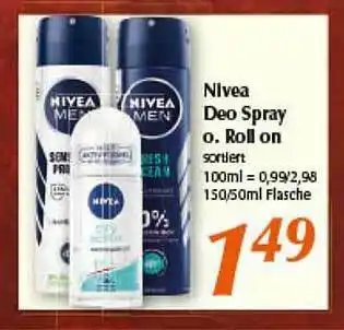 inkoop Nivea Deo Spray Oder Roll On Angebot