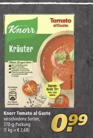 Marktkauf Knorr Tomato Al Gusto Angebot