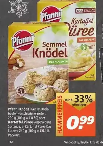 Marktkauf Pfanni Knödel Oder Kartoffel Püree Angebot