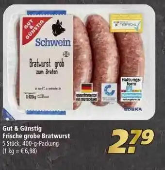 Marktkauf Gut & Günstig Frische Grobe Bratwurst Angebot