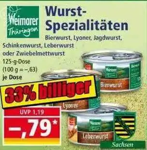 Norma Weimarer Wurst-spezialitäten Angebot