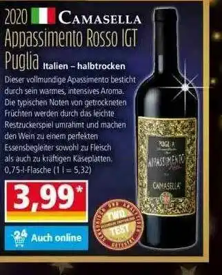 Norma 2020 Camasella Appassimento Rosso Igt Puglia Angebot