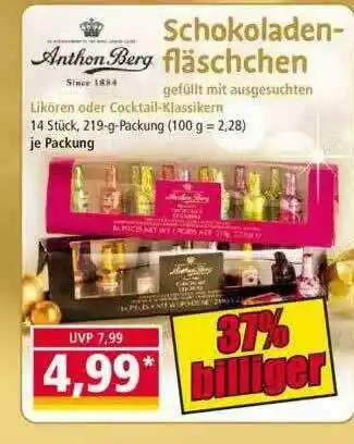 Norma Anthon Berg Schokoladenfläschchen Angebot