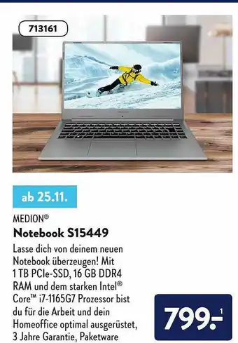 Aldi Süd Medion Notebook S15449 Angebot