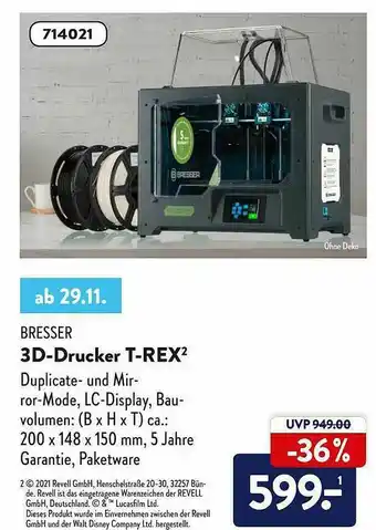 Aldi Süd Bresser 3d-drucker T-rex Angebot