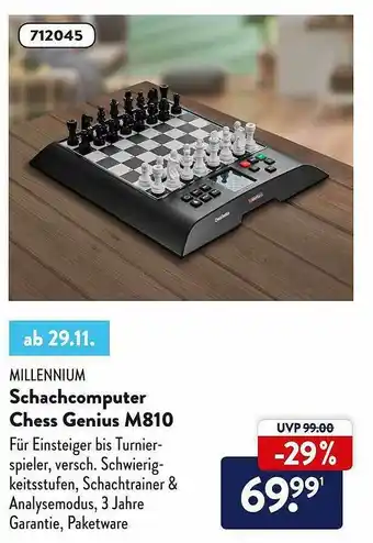 Aldi Süd Millenium Schachcomputer Chess Genius M810 Angebot