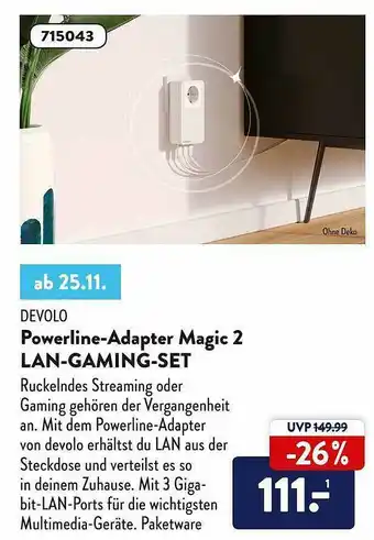 Aldi Süd Devolo Powerline-adapter Magic 2 Lan-gaming-set Angebot