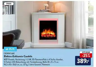 Aldi Süd Crownflame Elektro-eckkamin Candela Angebot