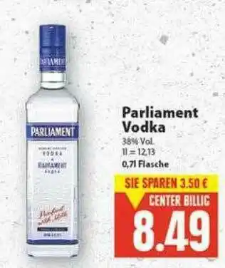 E-Center Parliament Vodka Angebot