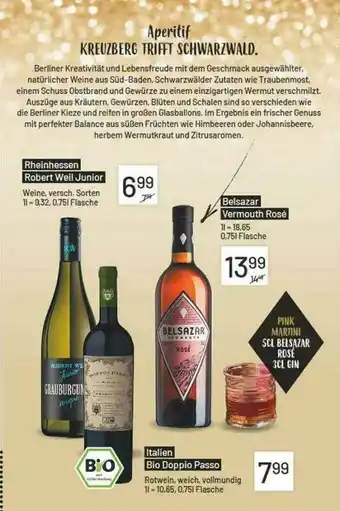 E-Center Rheinhessen Robert Weil Junior Oder Belsazar Vermouth Rosé Oder Italien Bio Doppio Passo Angebot